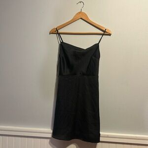 Black Satin Mini dress-Hollister XS